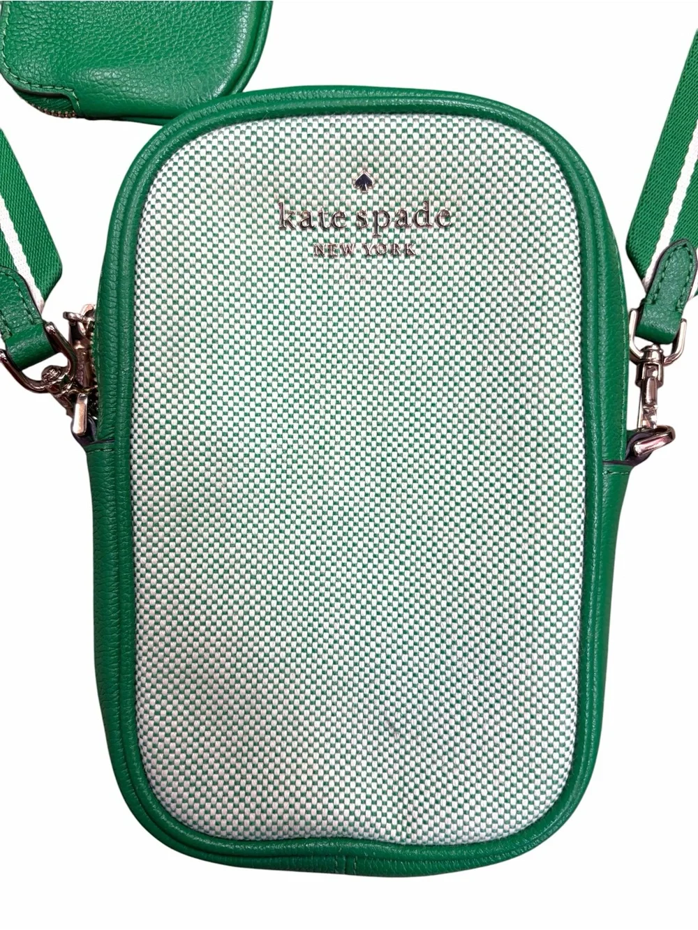 Kate Spade Rosie Canvas North South Zip Phone Crossbody - Green Bean Multi